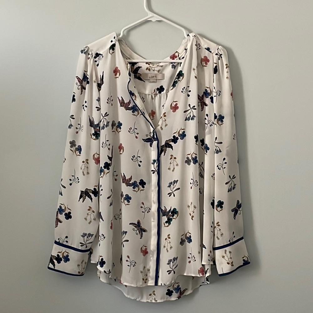 XL sheer button up from Loft